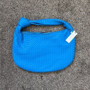 Anthropologie Vibrant Blue Woven Shoulder Bag
